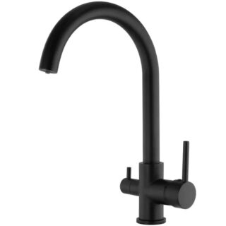 BORRAS - Monomando para cocina 3 vías OSMOSIS caño curvo negro mate